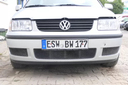 VW Polo 6N2 Stoßstange vorne Frontstoßstange Stoßfänger silber LB7Z + Grill