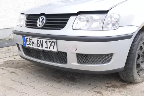 VW Polo 6N2 Stoßstange vorne Frontstoßstange Stoßfänger silber LB7Z + Grill (170481)