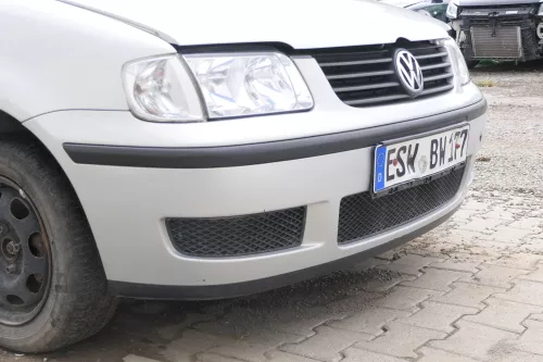 VW Polo 6N2 Stoßstange vorne Frontstoßstange Stoßfänger silber LB7Z + Grill (170481)