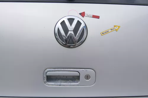 Polo 6N2 Heckklappe Klappe hinten Kofferraumklappe silber LB7Z Scheibe (170482)