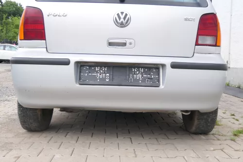 VW Polo 6N2 Stoßstange hinten Heckstoßstange Stoßfänger silber LB7Z