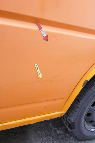 VW T4 Tür vorne rechts orange LP2C Beifahrertür 701831056H bis ca1996 ohne Anbau (170592)