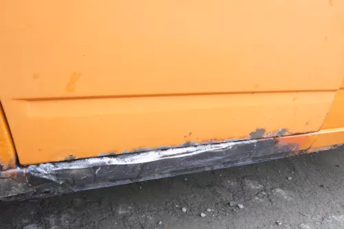 VW T4 Tür vorne links orange LP2C Fahrertür 701831055H bis ca1996 ohneAnbauteile (170597)