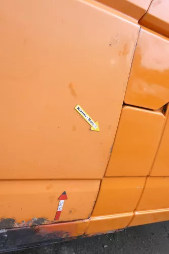 VW T4 Tür vorne links orange LP2C Fahrertür 701831055H bis ca1996 ohneAnbauteile (170597)