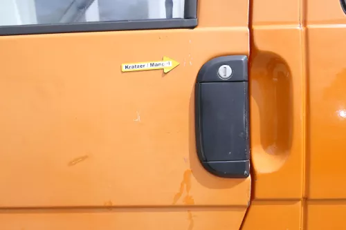VW T4 Tür vorne links orange LP2C Fahrertür 701831055H bis ca1996 ohneAnbauteile (170597)