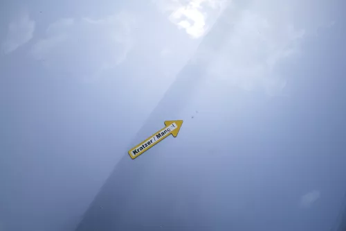 A3 8P Motorhaube Haube Klappe vorn vorne grau LX7W silber  - MÄNGEL KNICK (170781)