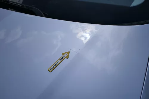 A3 8P Motorhaube Haube Klappe vorn vorne grau LX7W silber  - MÄNGEL KNICK (170781)