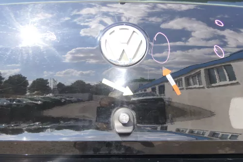 VW Fox 5Z Heckklappe Kofferraumklappe Klappe hinten + Scheibe schwarz L041 (170842)