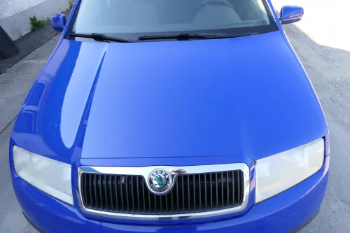 Skoda Fabia 6Y Motorhaube Klappe vorne blau LF5K vorn     (OHNEgrill!)