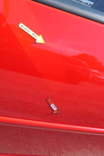 VW Golf 4 Tür vorne links Fahrertür 2/3-Türer rot LP3G ohneAnbauteile (171077)