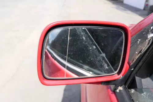 VW Polo 6N elektrischer Spiegel Außenspiegel links außen mit Glas rot LP3G (171173)