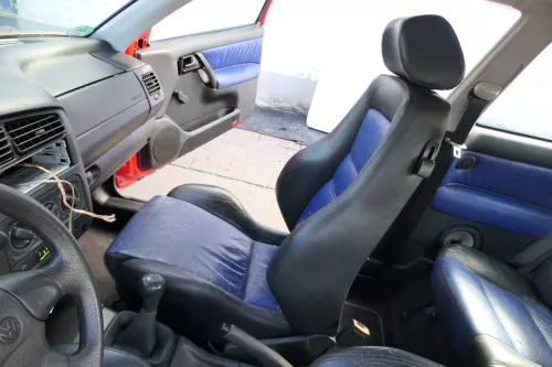 VW Golf 3 1H Limousine 2/3-Türer Sitze vorne und hinten Leder Ledersitze blau  (171290)