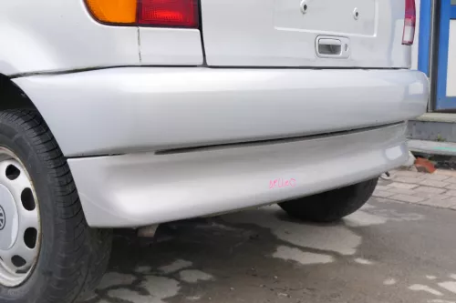 VW Polo 6N Stoßstange hinten 2-geteilte Heckstoßstange silber LB7Z Stoßfänger (171406)