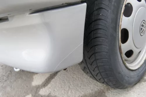 VW Polo 6N Stoßstange hinten 2-geteilte Heckstoßstange silber LB7Z Stoßfänger (171406)