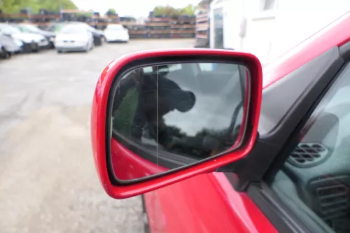 VW Polo Kombi elektrisch Spiegel vorne links Außenspiegel rot LY3D bisBj1999 (171488)