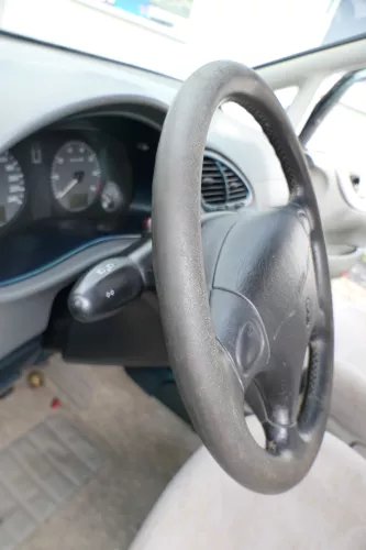 VW Sharan Alhambra Lenkrad 4-Speichen 7M0419091BL Leder Lederlenkrad Mängel (171647)