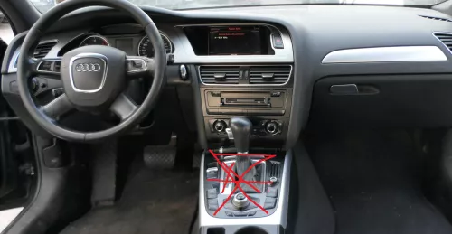 A4 8K B8 Verkleidung um Tacho Klappe Abdeckung Dekor flex-metallic silber alu