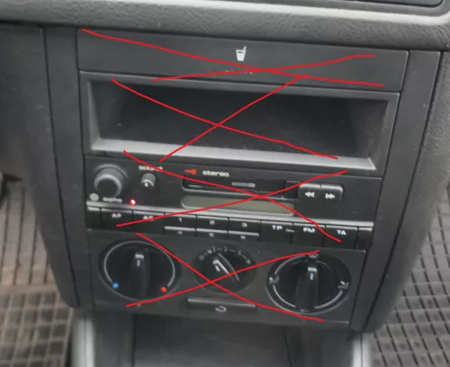 VW Golf 4 1J Kombi Bora Mittelkonsole Verkleidung um Radio schwarz 1J1858069F