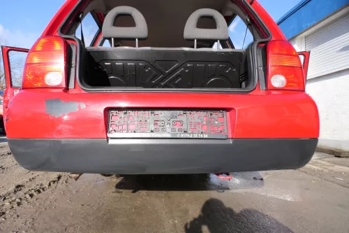 VW Lupo Stoßstange hinten Heckstoßstange Stoßfänger rot LY3D