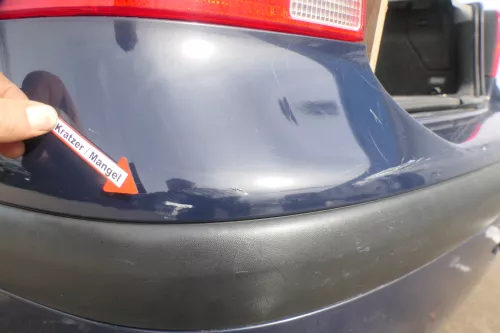 VW Golf 4 Limousine Stoßstange hinten Heckstoßstange Stoßfänger blau LA5G (174536)