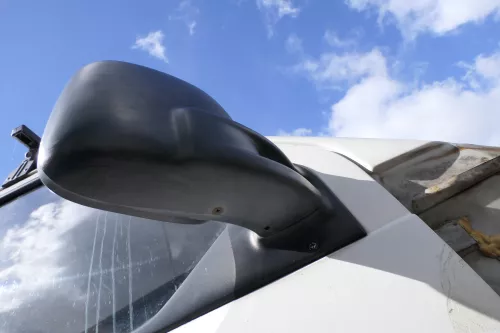 VW T4 mechanisch Spiegel Außenspiegel rechts Glas schwarz 701857508 origi matt (174607)