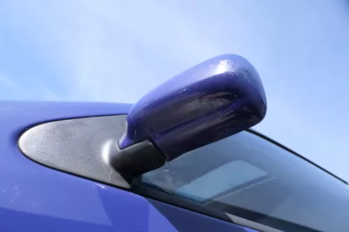 VW Polo 6N mechanisch manuell Spiegel Außenspiegel links blau lila LD5D (174804)