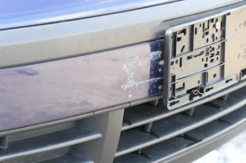 VW Polo 9N Stoßstange Frontstoßstange vorne blau LB5N + Grill (174954)