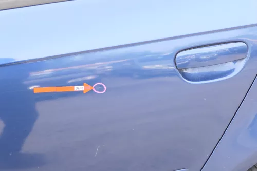 Audi A3 8P 4/5-Türer Tür hinten links Türblatt mit Rahmen blau LZ5C (175026)