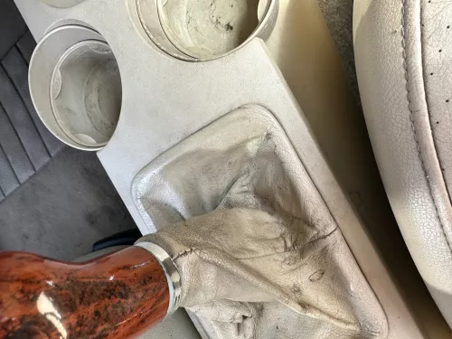 Golf 4 Bora Schaltknauf Schaltsack schwarz TDI Holz Dekor klein hellbeige besch (175394)