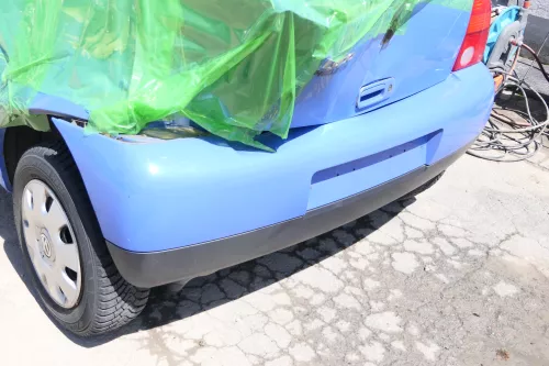 VW Lupo Stoßstange hinten Heckstoßstange Stoßfänger blau LR5A (175483)