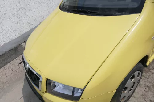 Skoda Fabia 6Y Motorhaube Klappe vorne gelb LF1R vorn     (OHNEgrill!) (175762)
