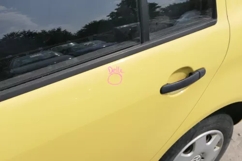 Skoda Fabia 6Y Limousine Schrägheck Tür hinten links gelb LF1R (175768)