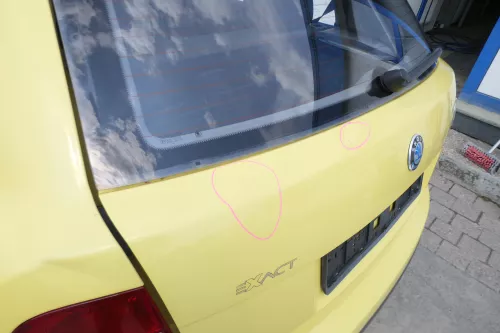 Skoda Fabia 6Y6 Schrägheck Heckklappe Kofferraumklappe hinten gelb LF1R Scheibe (175769)