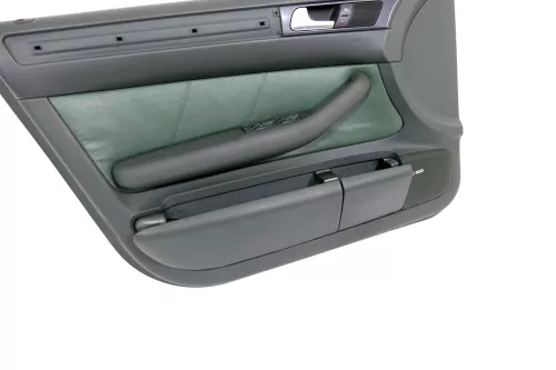 1x Audi A6 4B Türverkleidung Verkleidung Tür vorne links Leder grün farngrün (176263)