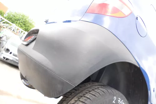 VW Fox 5Z Stoßstange hinten Stoßfänger schwarz matt u (176384)