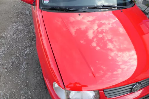 VW Polo 6N Motorhaube Frontklappe Haube vorne Klappe rot LP3G (177004)