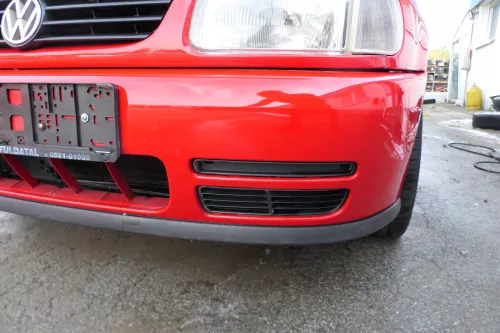 VW Polo 6N Stoßstange vorne breite Styling XXL Frontstoßstange rot LP3G + Gitter (177005)