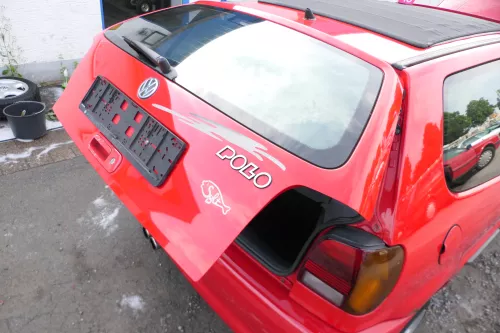VW Polo 6N Heckklappe Klappe hinten Kofferraumklappe mit Scheibe rot LP3G (177015)
