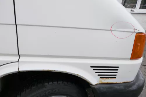 VW T4 kurze Version Kotflügel vorne rechts weiß R902 7D0821104B (177128)