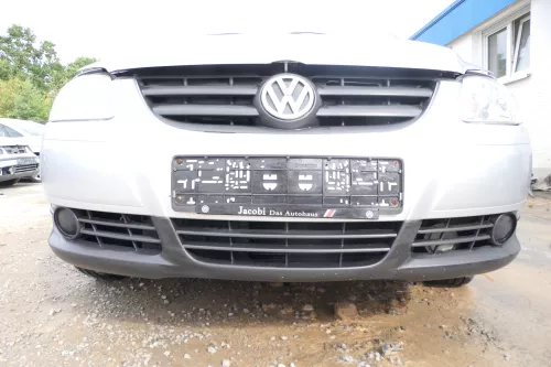 VW Fox 5Z Stoßstange vorne Stoßfänger silber LA7W mit Grill (177672)