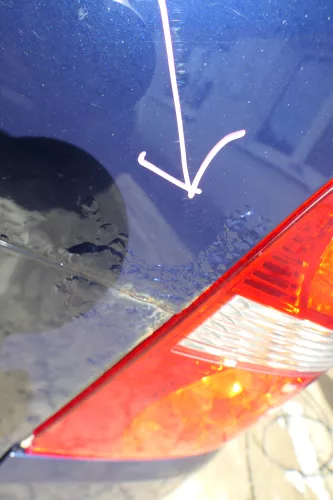 VW Touran 1T Heckklappe Kofferraumklappe hinten blau LB5N mit Scheibe -Rost (177789)