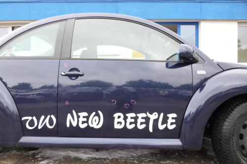 VW New Beetle 1C 9C Tür vorne rechts Beifahrertür blau LG5T -OHNE Anbauteil