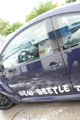 VW New Beetle 1C 9C Tür vorne links Fahrertür blau LG5T - OHNE Anbauteile (178025)