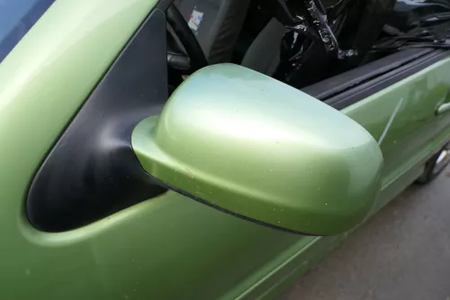 VW Polo 6N2 elektrischer Spiegel Außenspiegel links außen grün LA6M