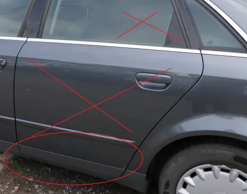 A4 B6 8E NUR Zierleiste Leiste Abdeckung Tür hinten links unten grau 8E0853969 (179087)