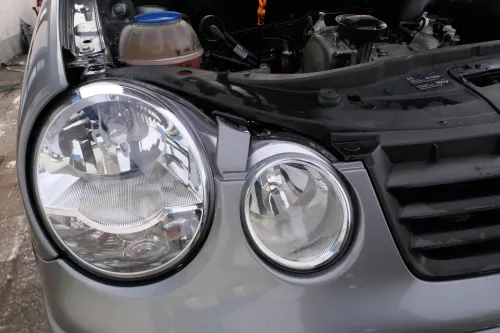 VW Polo 9N Stoßstange Frontstoßstange vorne silber grau LD7W (179413)