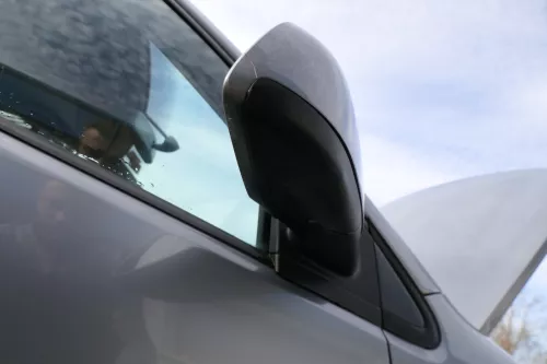 VW Polo 9N 9N3 manueller Spiegel Außenspiegel rechts vorne grau LD7W (179419)