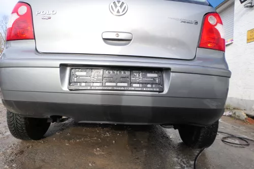 VW Polo 9N 9N3 Stoßstange Heckstoßstange hinten grau LD7W