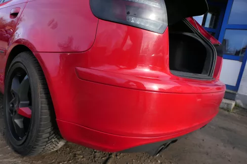 Audi A3 8P Stoßstange Stoßfänger hinten 4/5-Türer rot LY3J - Doppelrohr (179494)