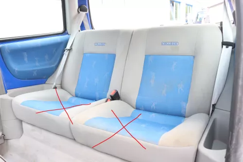 VW Lupo Seat Arosa Sitz Rückbank nur Lehne Sitze College grau + Kopfstützen (179677)